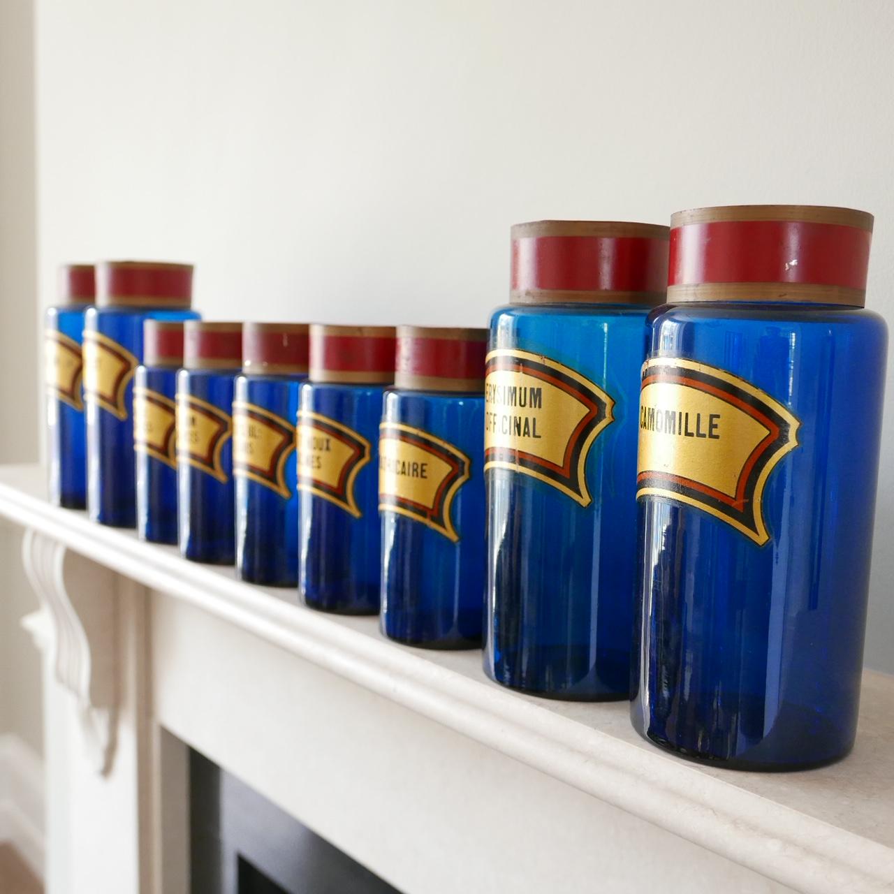 French Blue Apothecary Jars