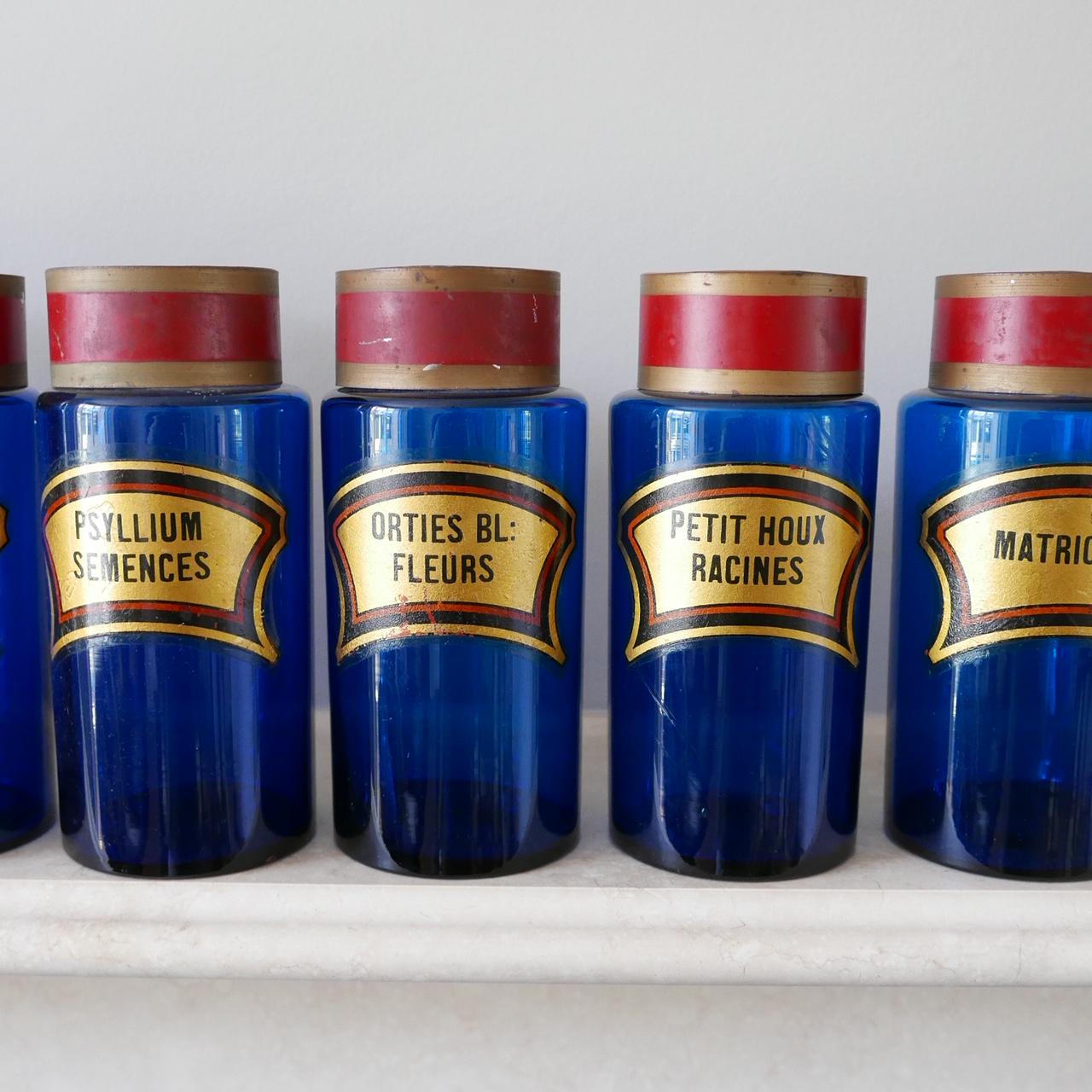 Blue Apothecary Jars In Excellent Condition In London, GB