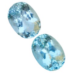 Blue Aquamarine Loose stone pair 