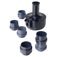 Blaues arabisches Couchtisch-Set Doobide mit Porzellan-Finish [imitierte Auflage von 50.]