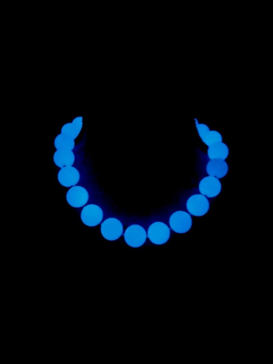 Blue Aragonite Necklace, Glow in the Dark 6