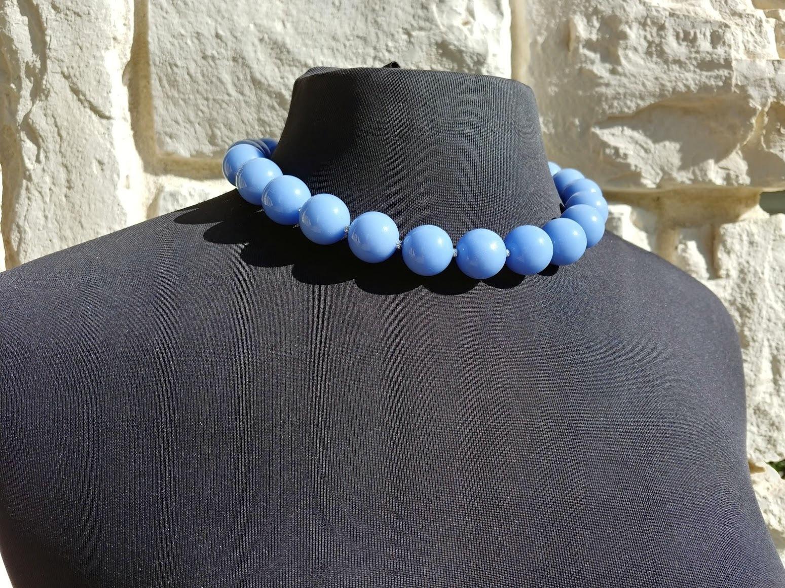 blue aragonite pendant