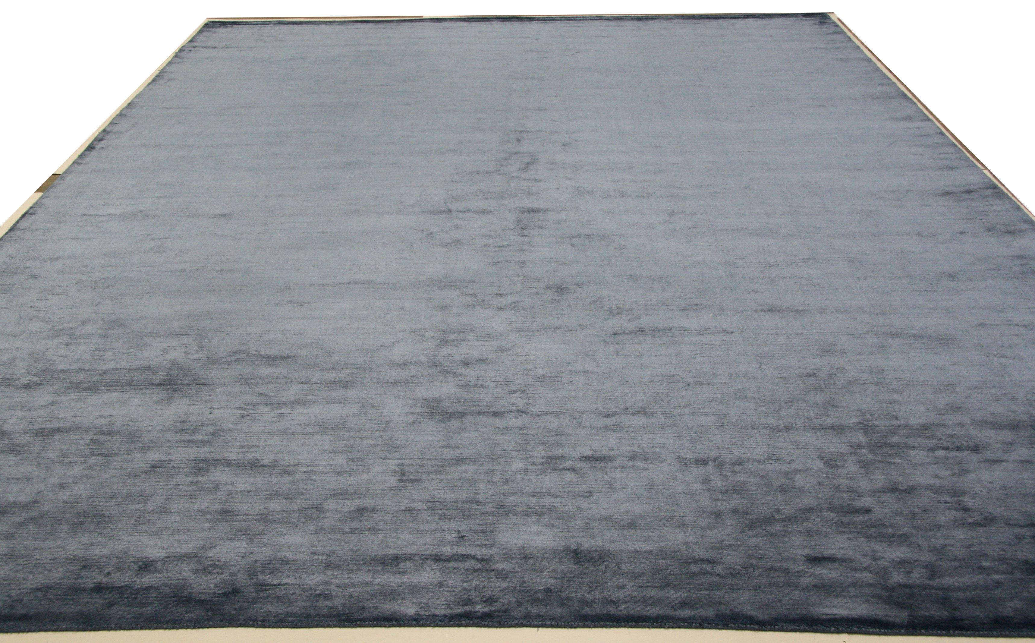 Hand-Knotted Blue Area Rug