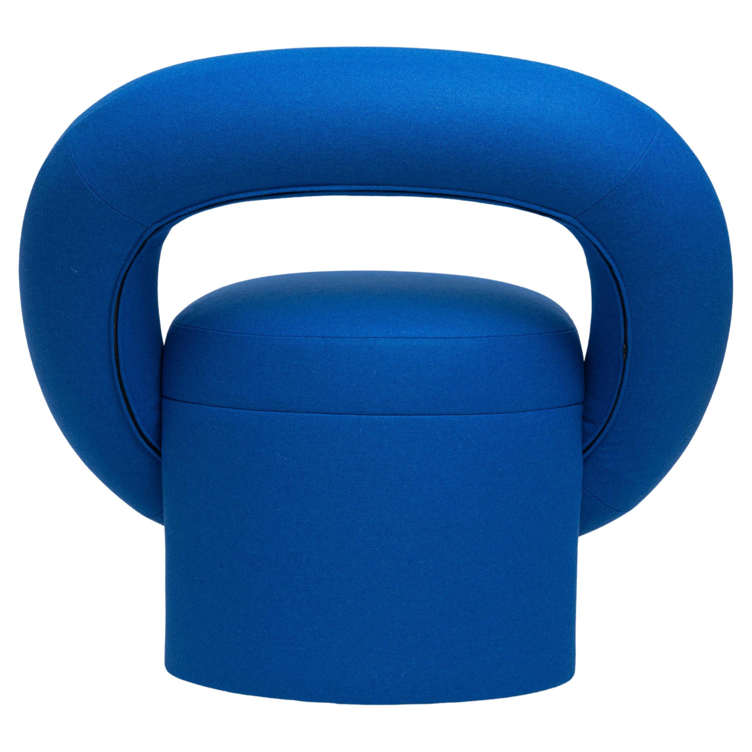 Ukrainian Blue Armchair PLAY in wool fabric - Contemporary Sculptural Lounge Chair For Sale