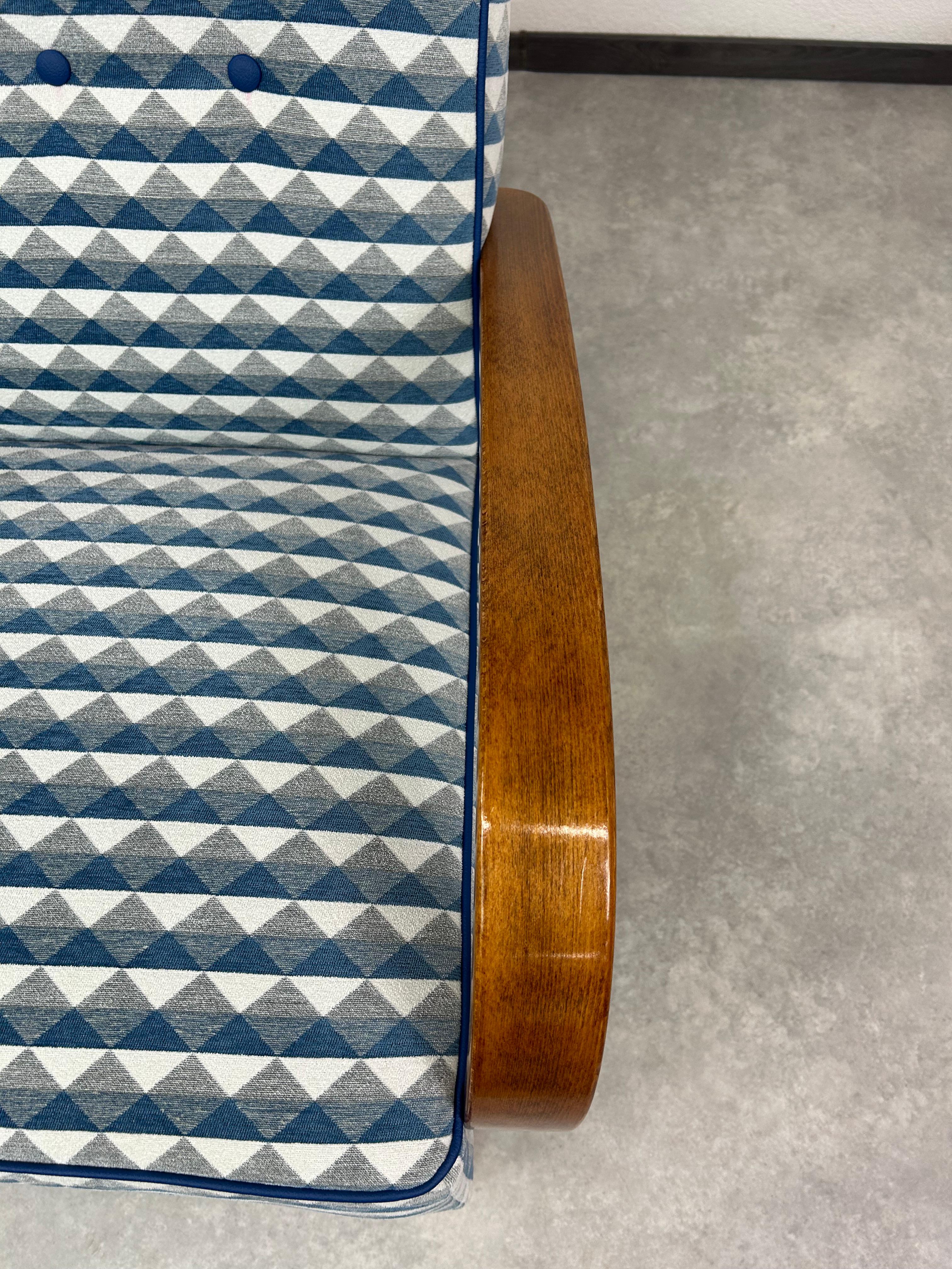Sillones art déco azules de Jindřich Halabala Checo en venta