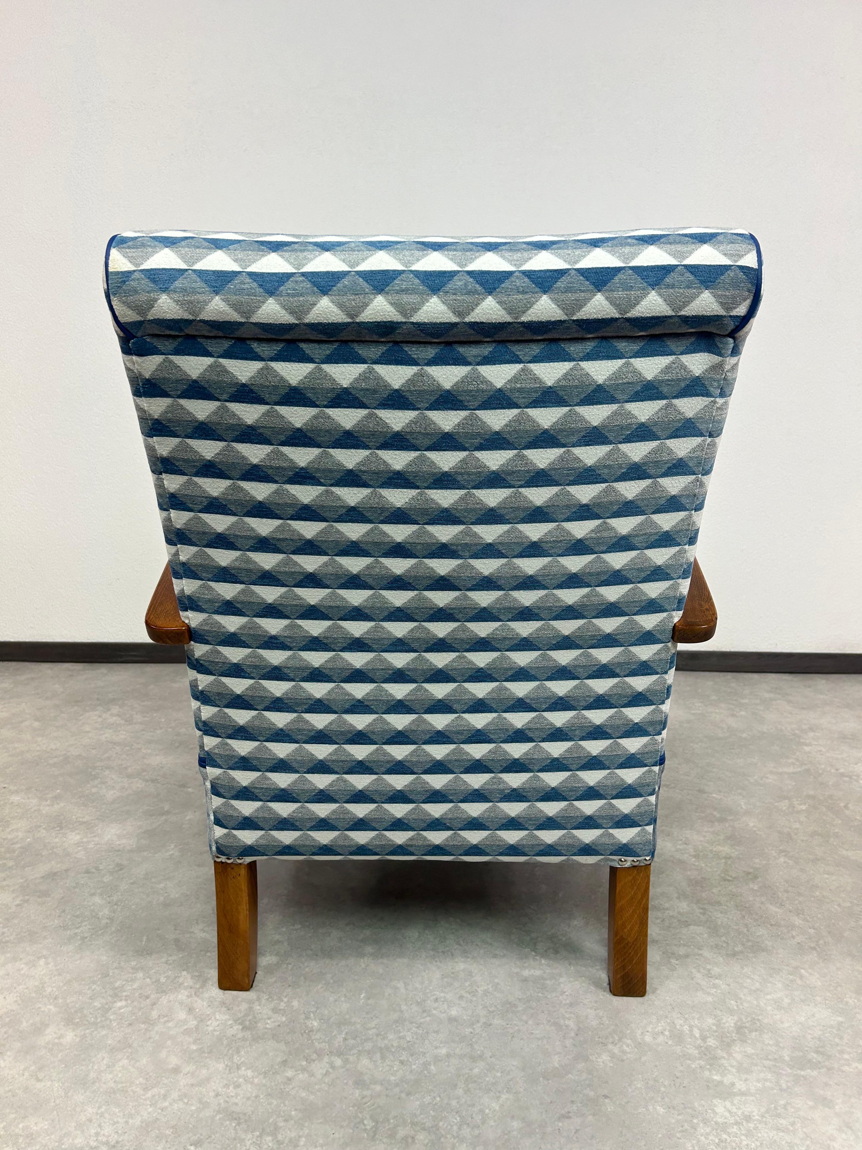 Sillones art déco azules de Jindřich Halabala en venta 1