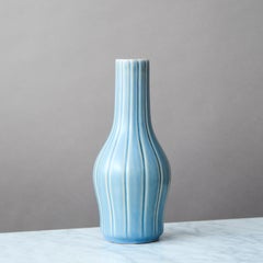 Blue Art Deco Ceramic Vase by Ewald Dahlskog, Bo Fajans, Sweden, 1930s