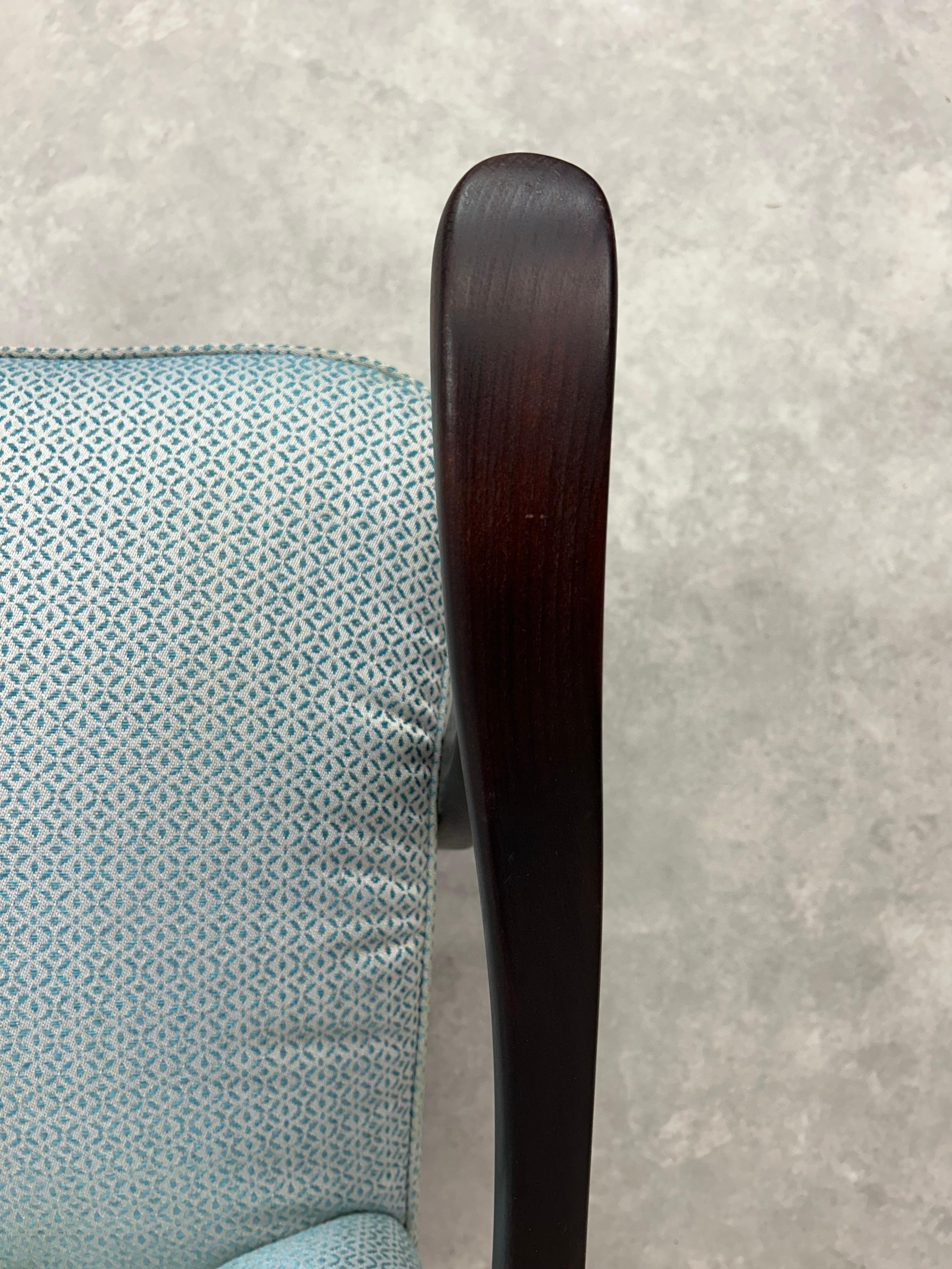 Fauteuils club art déco bleu en vente 3