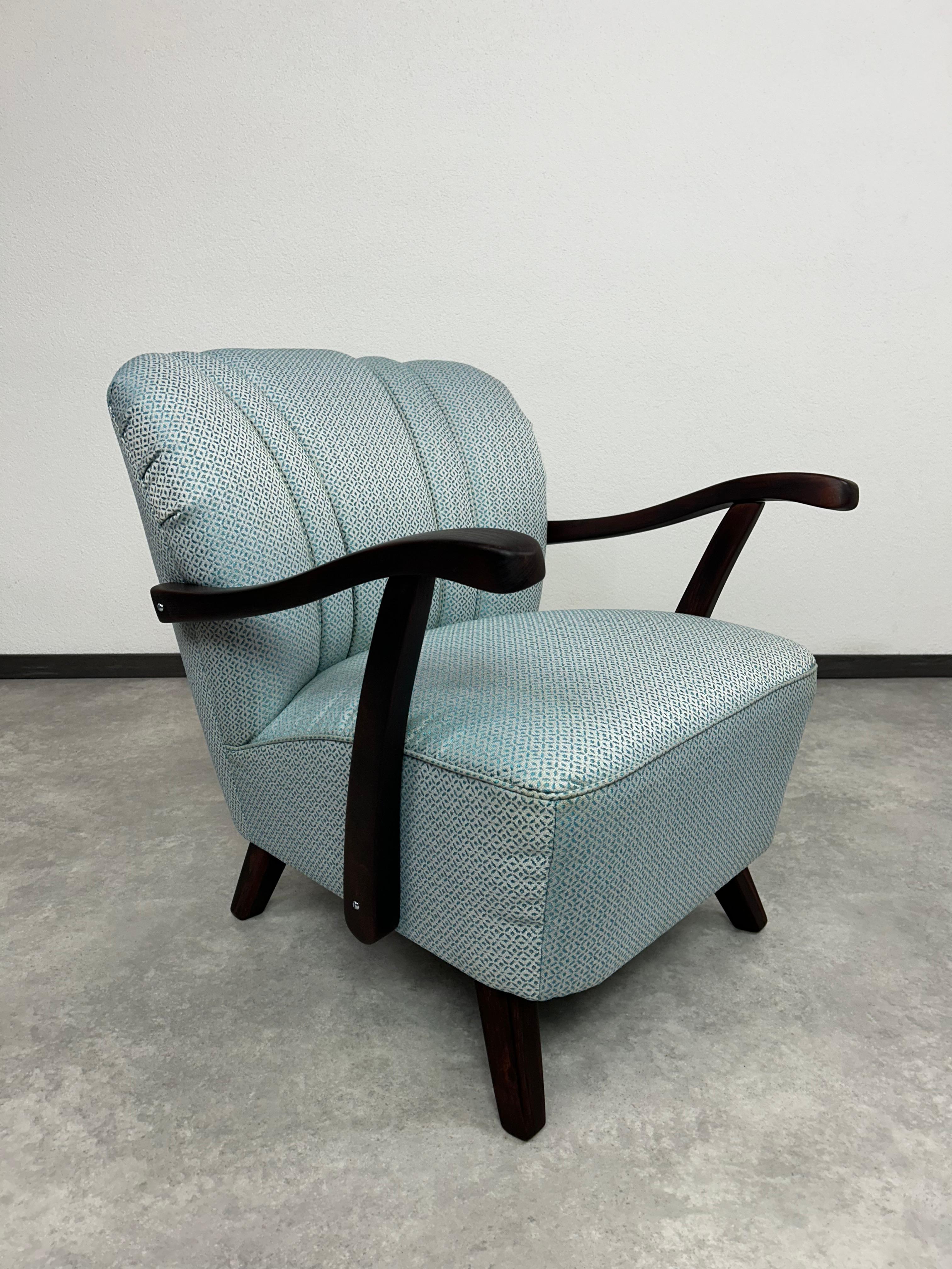 Slovaque  Fauteuils club art déco bleu en vente