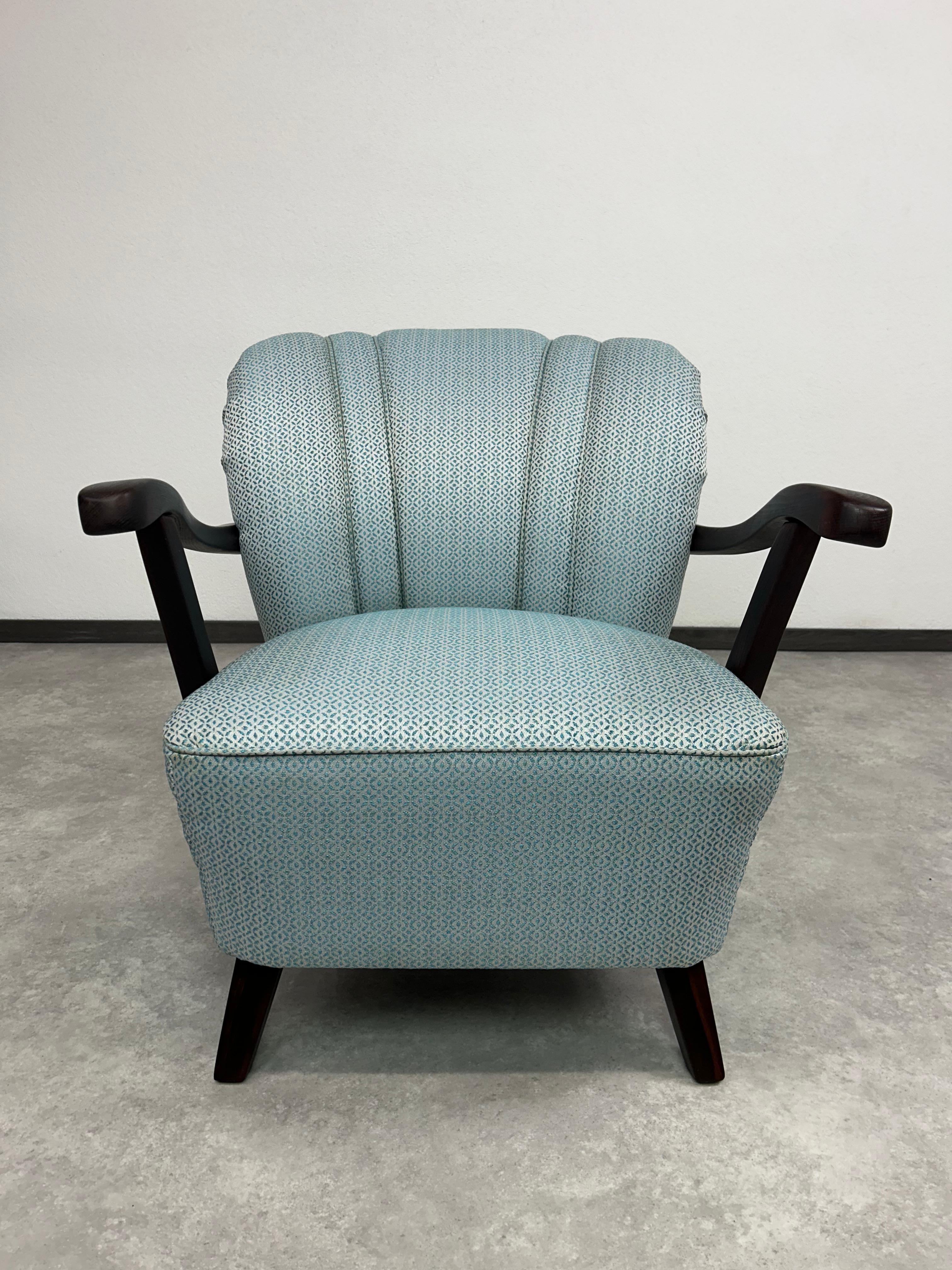 Tissu Fauteuils club art déco bleu en vente