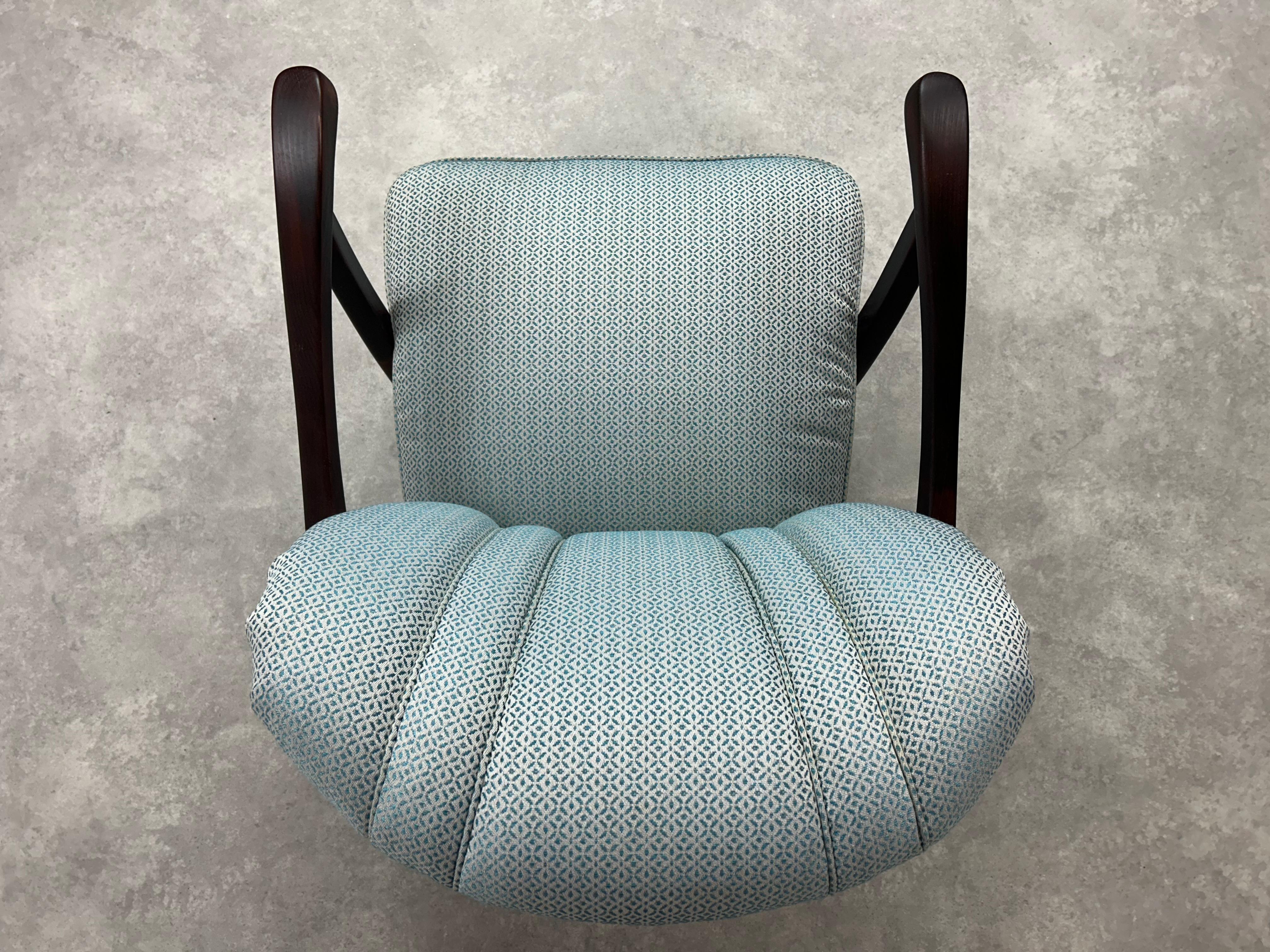 Fauteuils club art déco bleu en vente 2