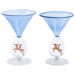 Blue Art Deco Glasses by Bimini, circa 1920