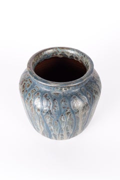 Blue art deco vase by Edgar Aubry