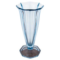 Retro Blue Art Deco Vase