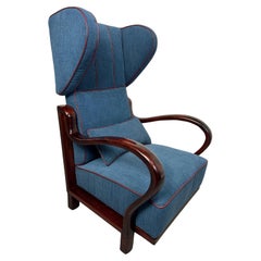 Vintage Blue art deco wingchair