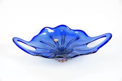 Blue Art Glass Bowl by Josef Hospodka for Chribska Glassmakers, 1960s