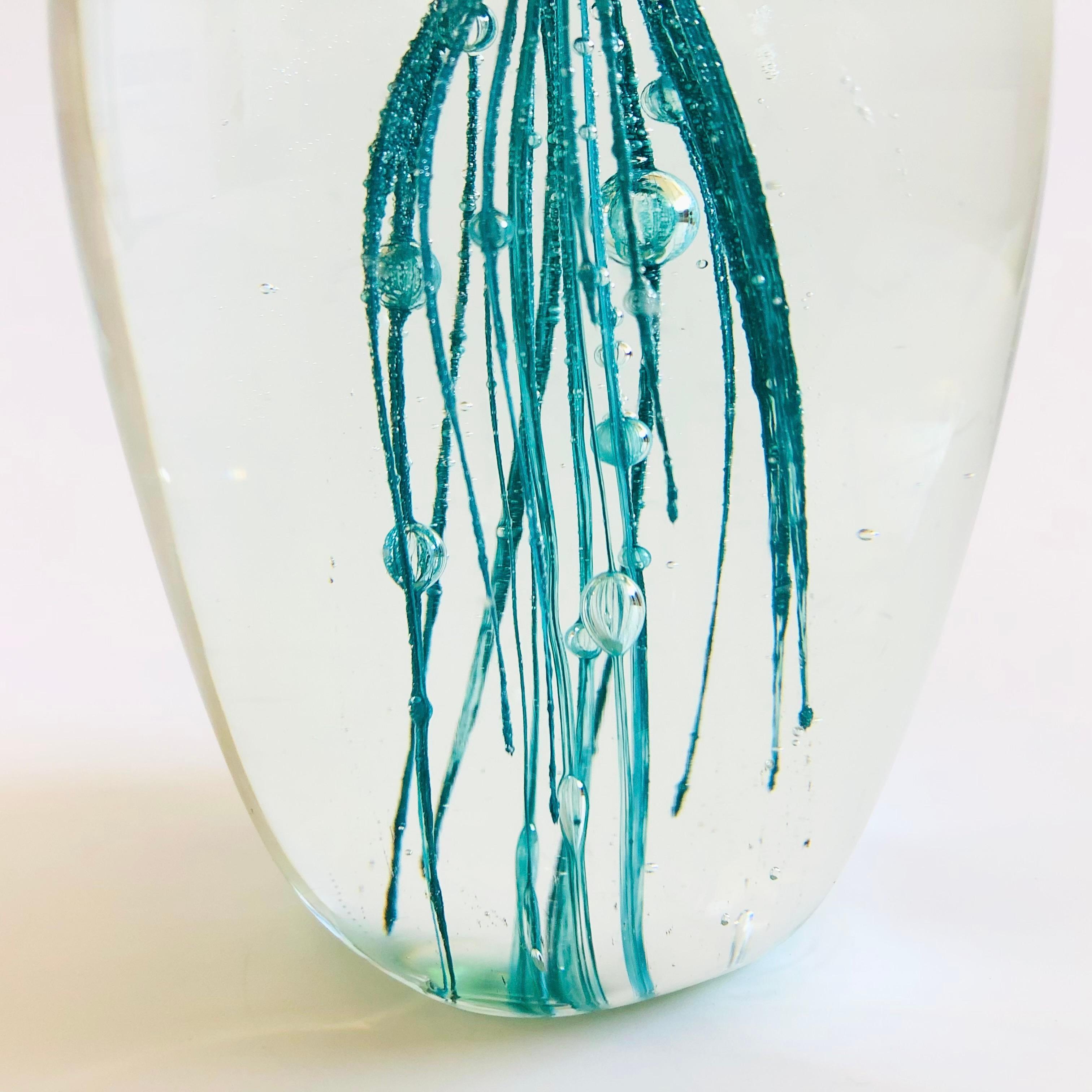 Blue Art Glass Jellyfish 1