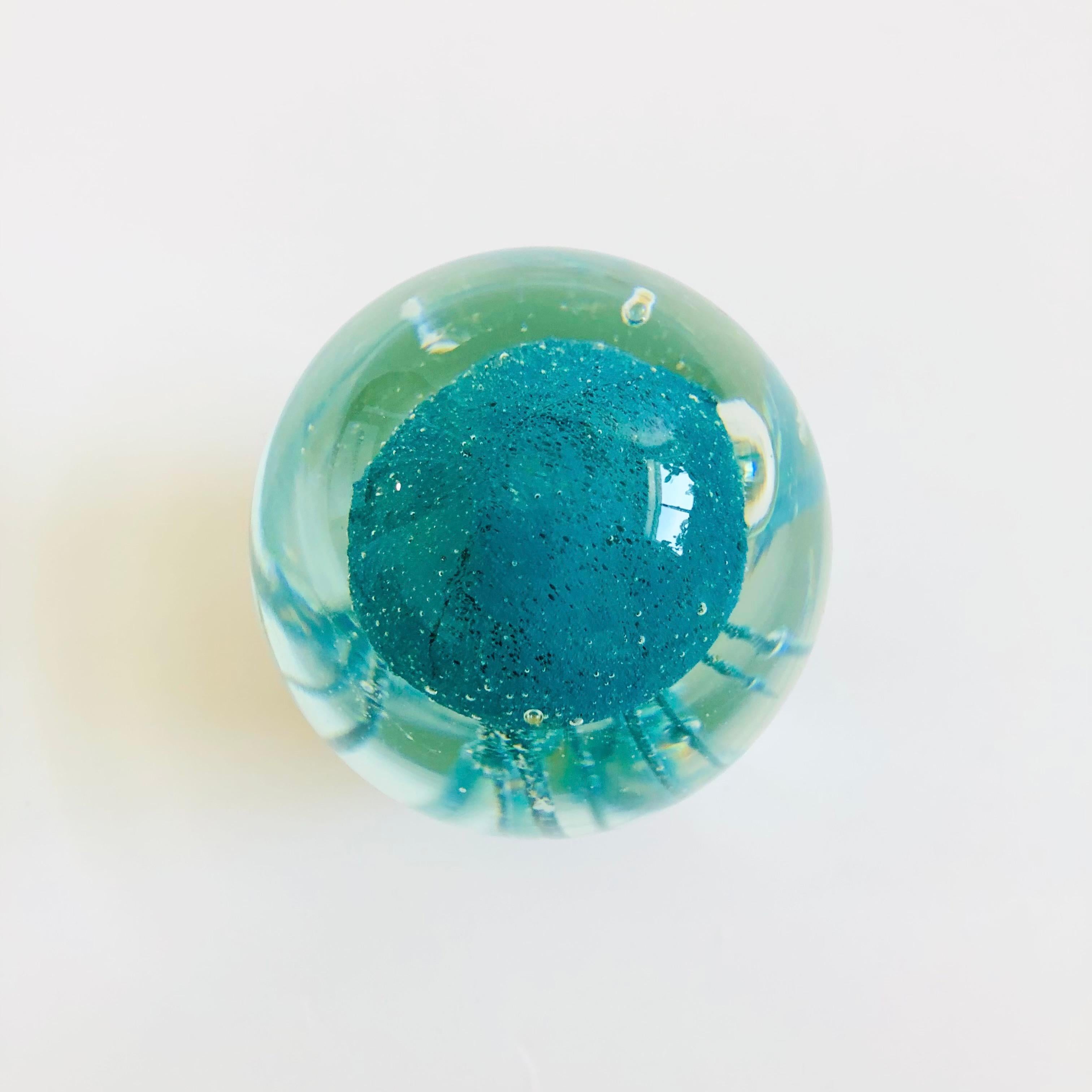Blue Art Glass Jellyfish 3