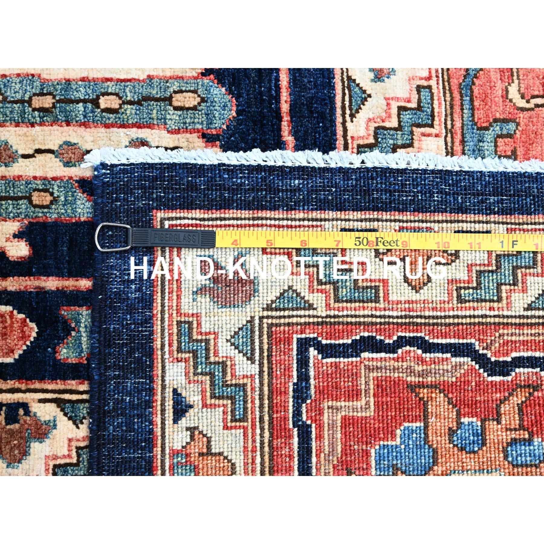 Blauer handgeknüpfter orientalischer Teppich aus reiner Wolle in Aryana Bidjar Garus Design 12' x 17'6