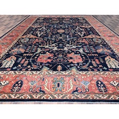 Azul Aryana Bidjar Garus Diseño Alfombra oriental anudada a mano de pura lana 12' x 17'6