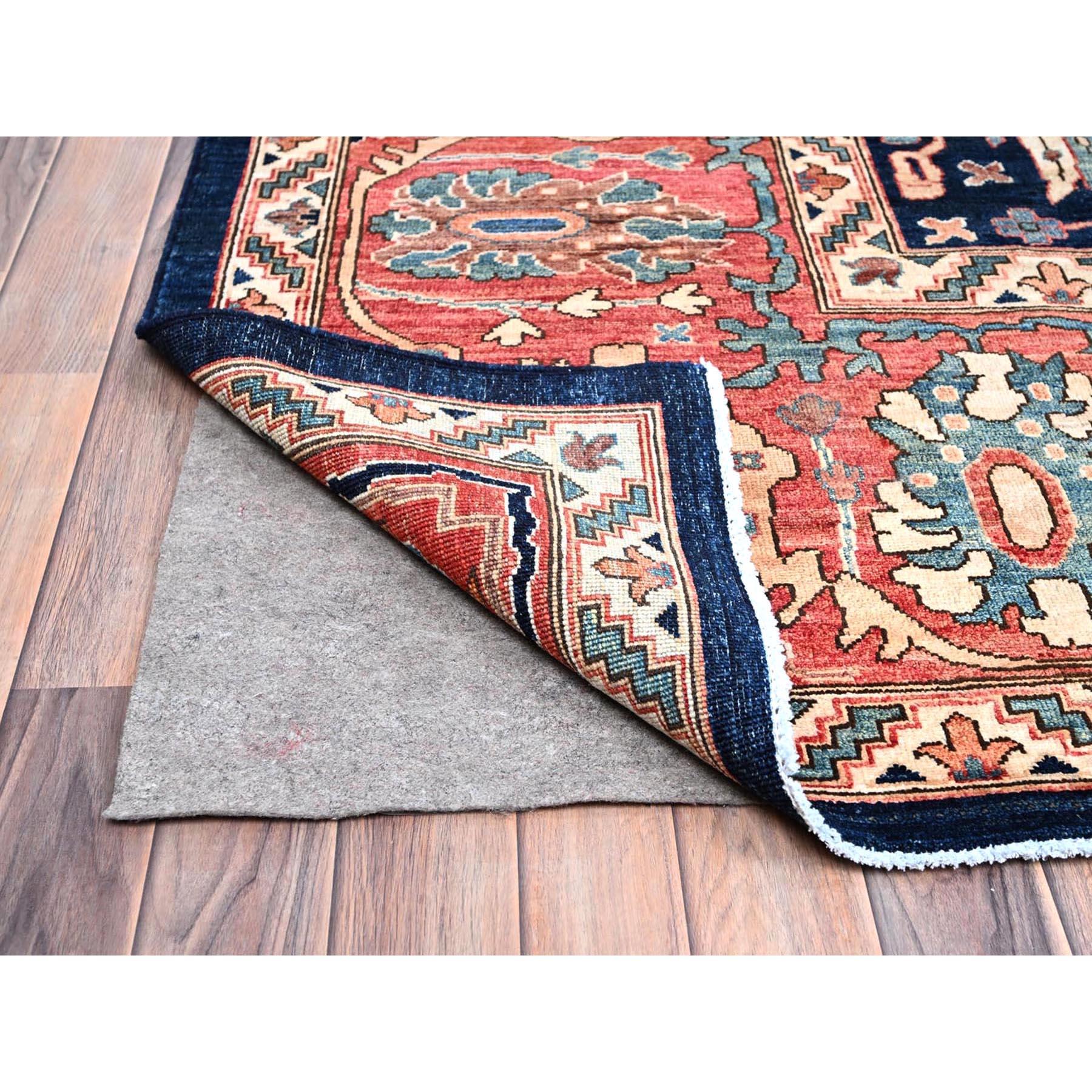 Blauer handgeknüpfter orientalischer Teppich aus reiner Wolle in Aryana Bidjar Garus Design 12' x 17'6