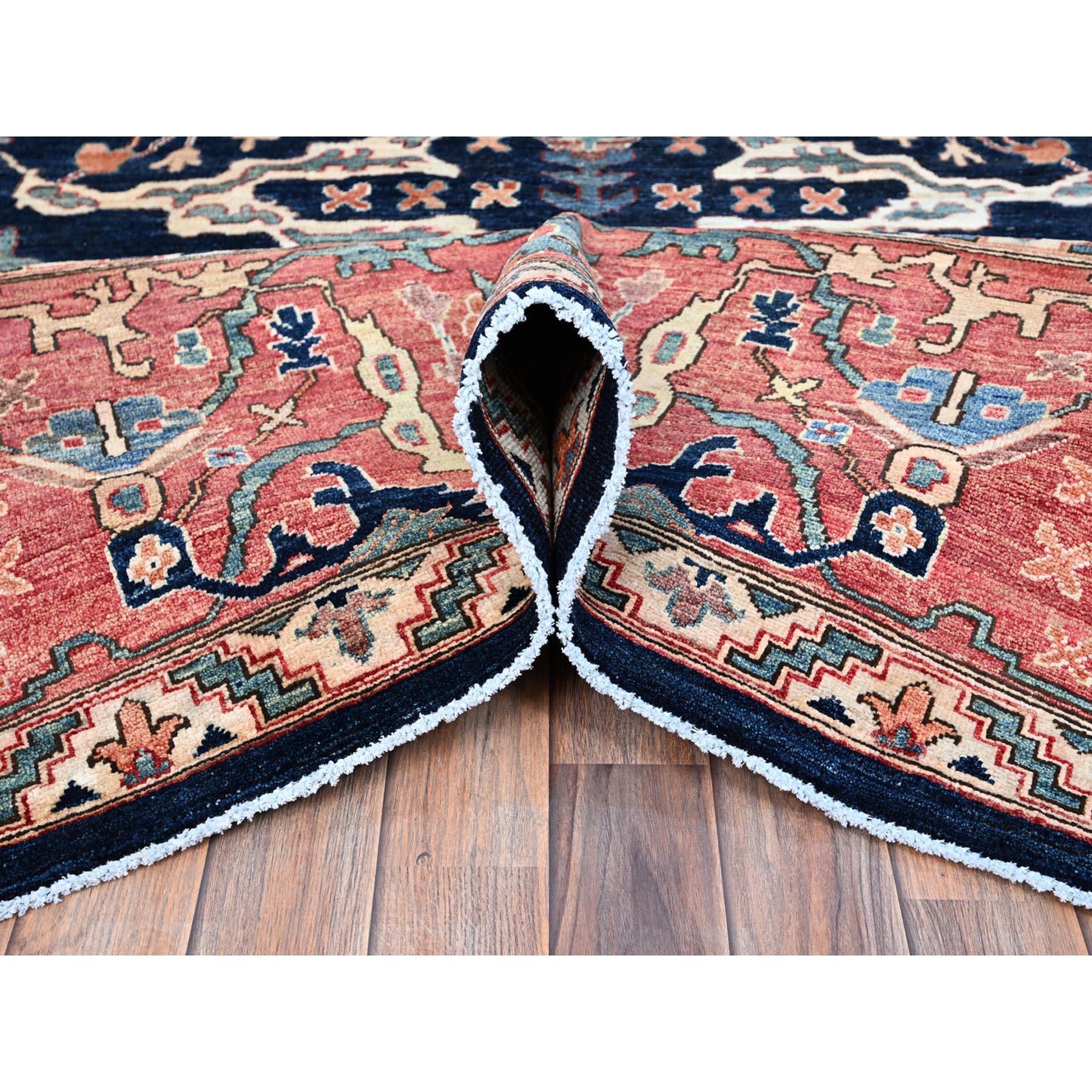 Blauer handgeknüpfter orientalischer Teppich aus reiner Wolle in Aryana Bidjar Garus Design 12' x 17'6