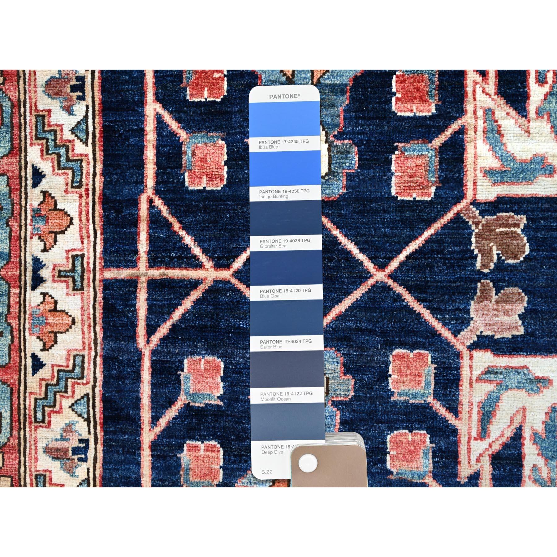 Blauer handgeknüpfter orientalischer Teppich aus reiner Wolle in Aryana Bidjar Garus Design 12' x 17'6