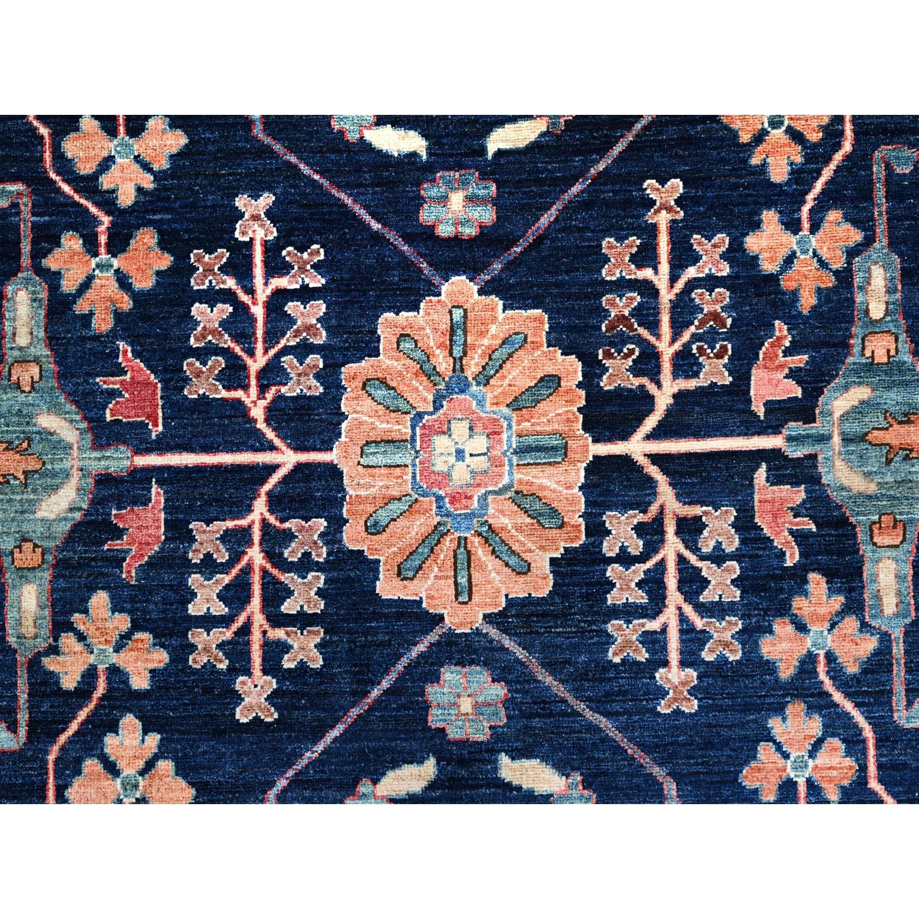 Blauer handgeknüpfter orientalischer Teppich aus reiner Wolle in Aryana Bidjar Garus Design 12' x 17'6