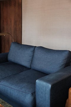 Canapé en denim bleu de Ralph Lauren, de la Collection personnelle de ANDY COHEN