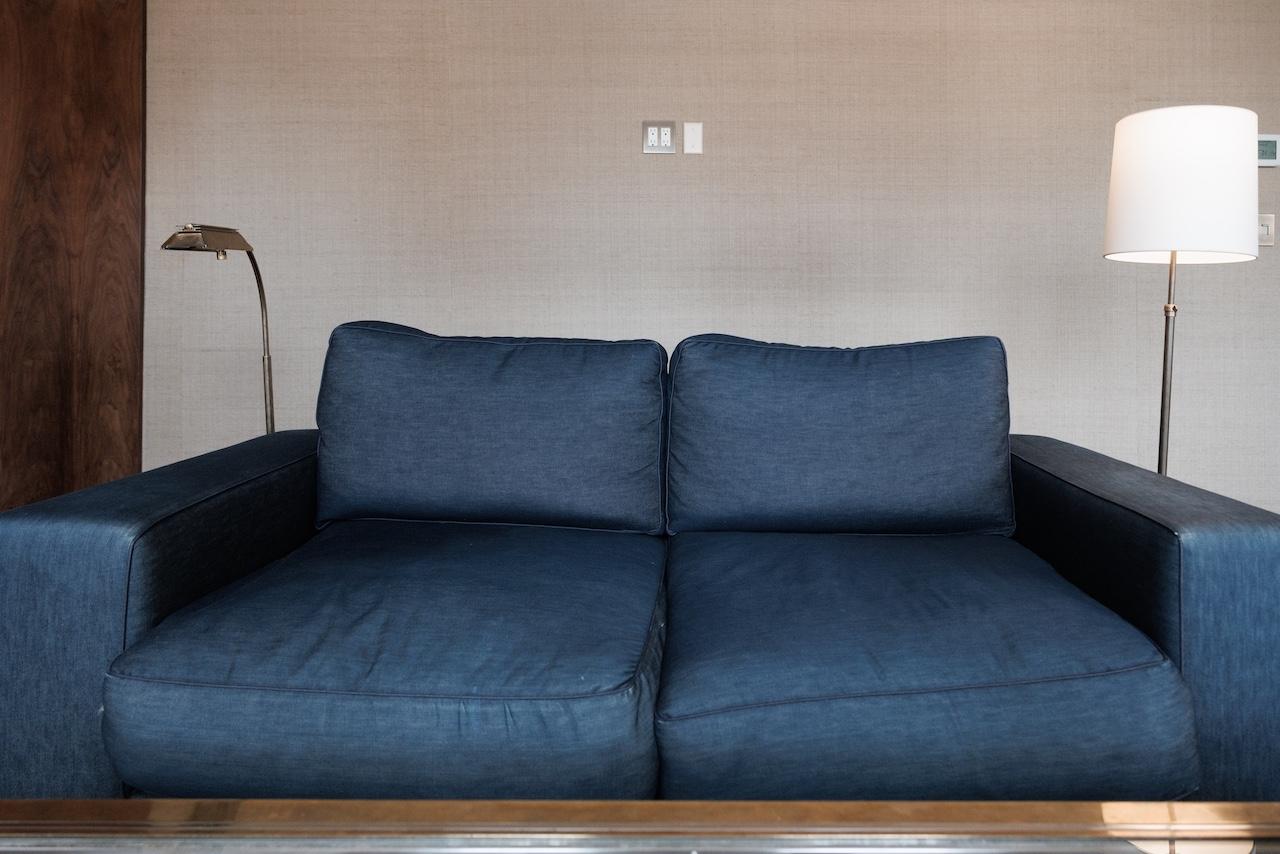Modern Ralph Lauren Blue Denim Sofa, from ANDY COHEN'S Personal Collection
