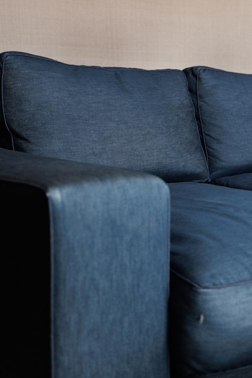 Italian Ralph Lauren Blue Denim Sofa, from ANDY COHEN'S Personal Collection