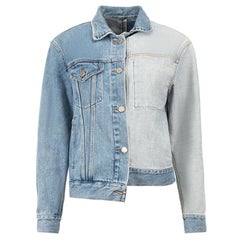 Giacca di jeans asimmetrica blu taglia S