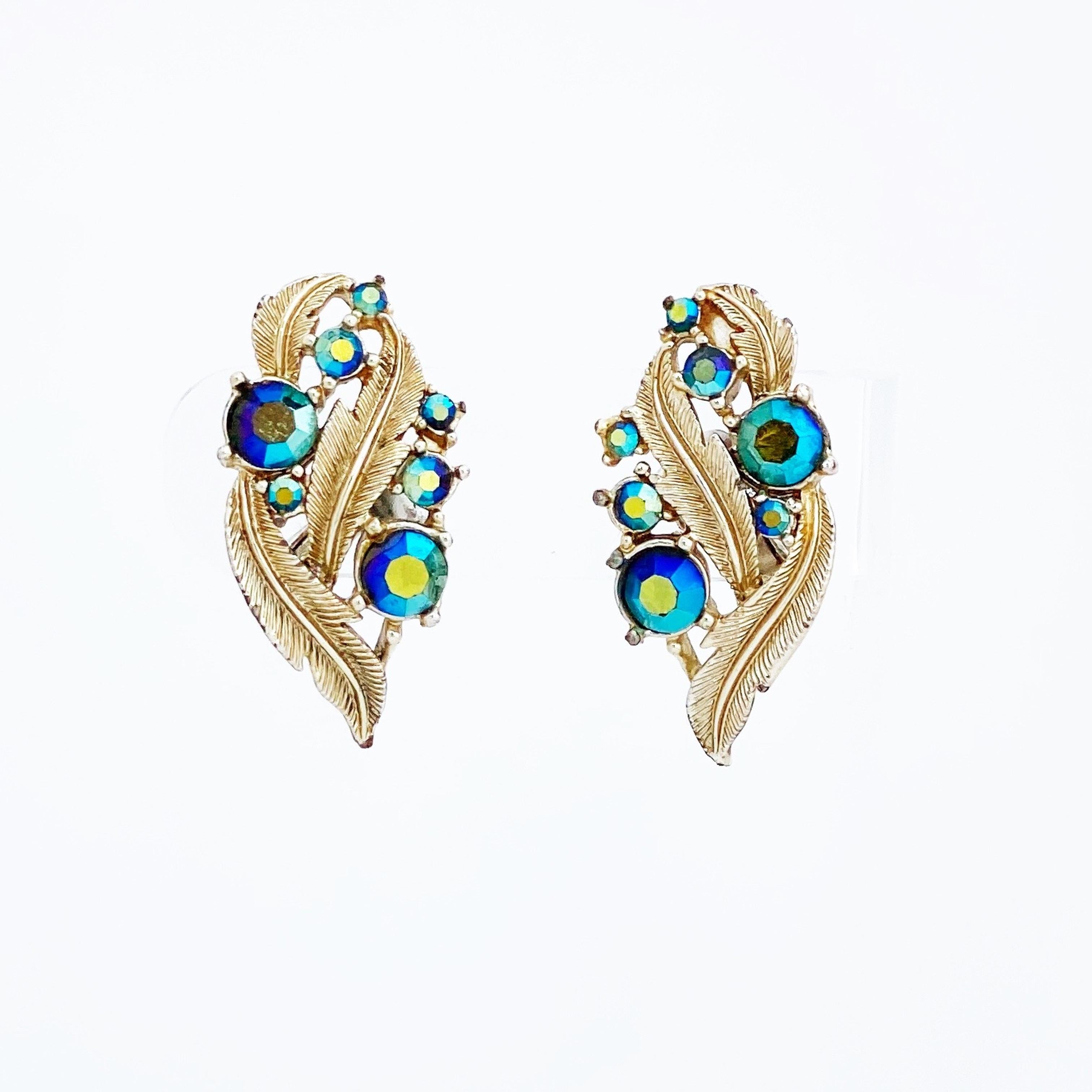 vintage aurora borealis earrings
