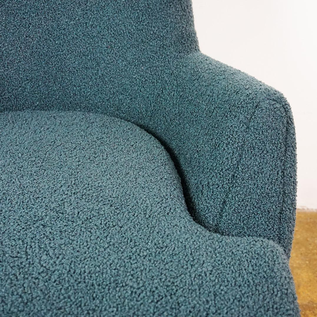 Mid-20th Century Austrian Midcentury blue Boucle Armchair by Oswald Haerdtl For Sale