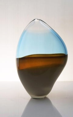 Blue Azure Abstract glass sculpture