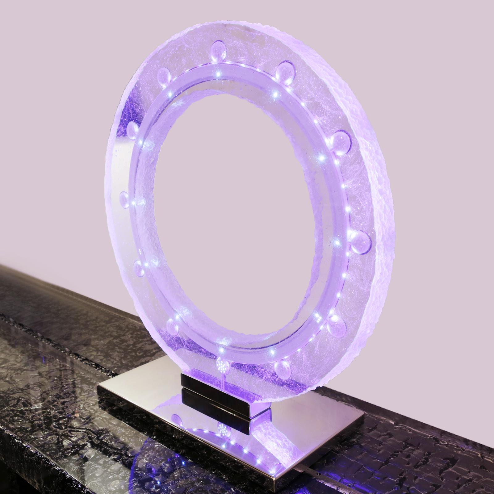 French Blue Clock with Crystal Sanded with Led Diodes Inside For Sale