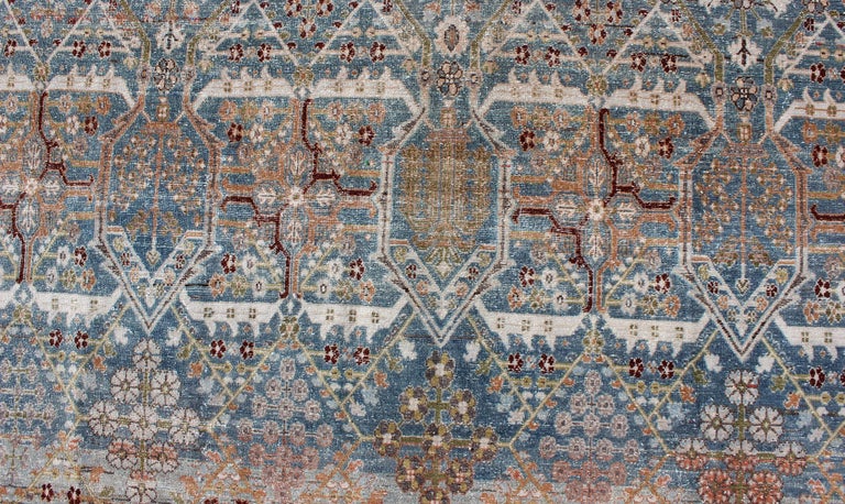 Blue Background Joshegan Rug Antique Persian with Sub-Geometric All ...