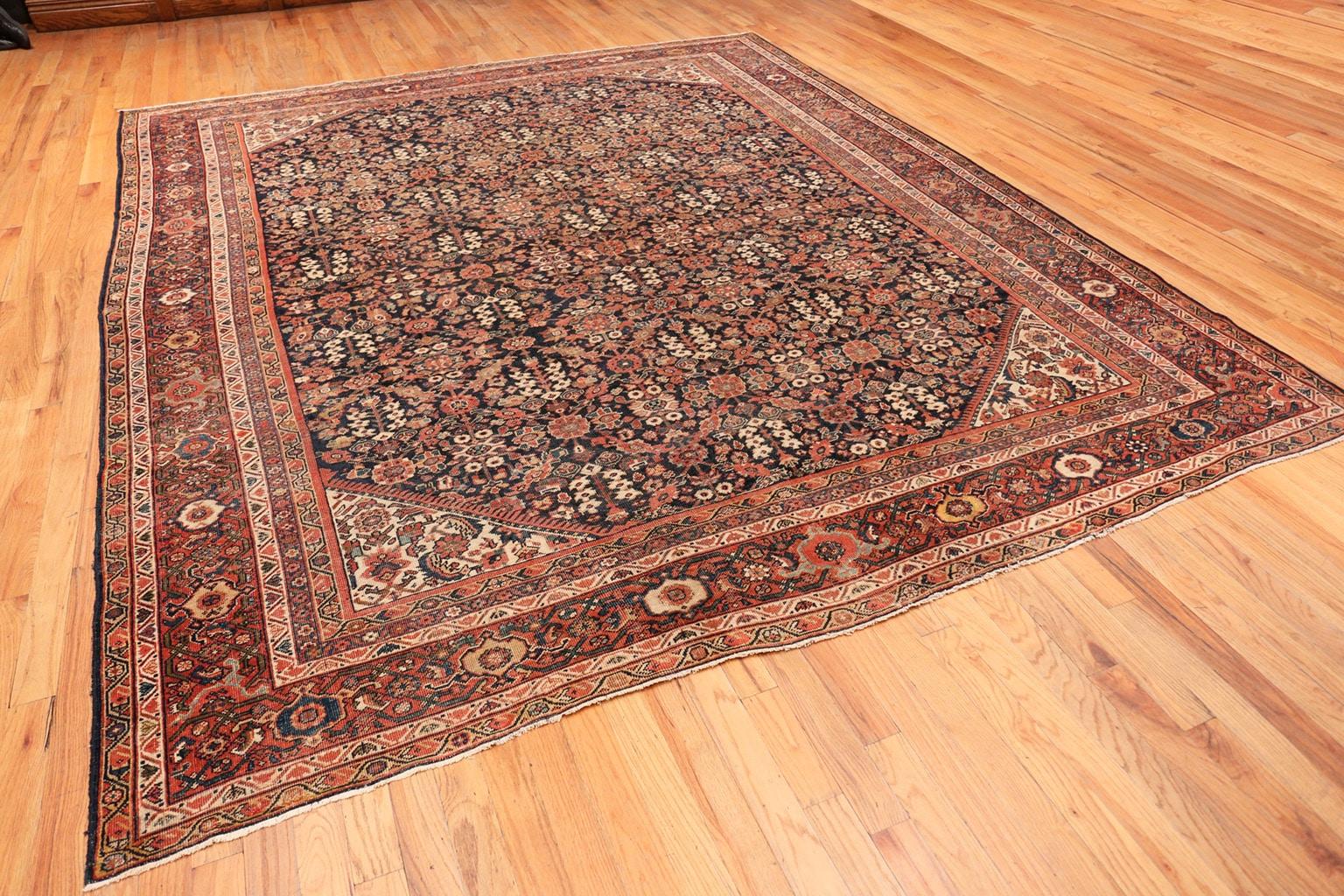 20th Century Blue Background Persian Antique Sultanabad Rug. Size: 11 ft x 13 ft 4 in
