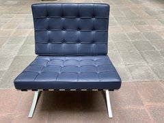 Blue Barcelona Chair, Ludwig Mies Van Der Rohe