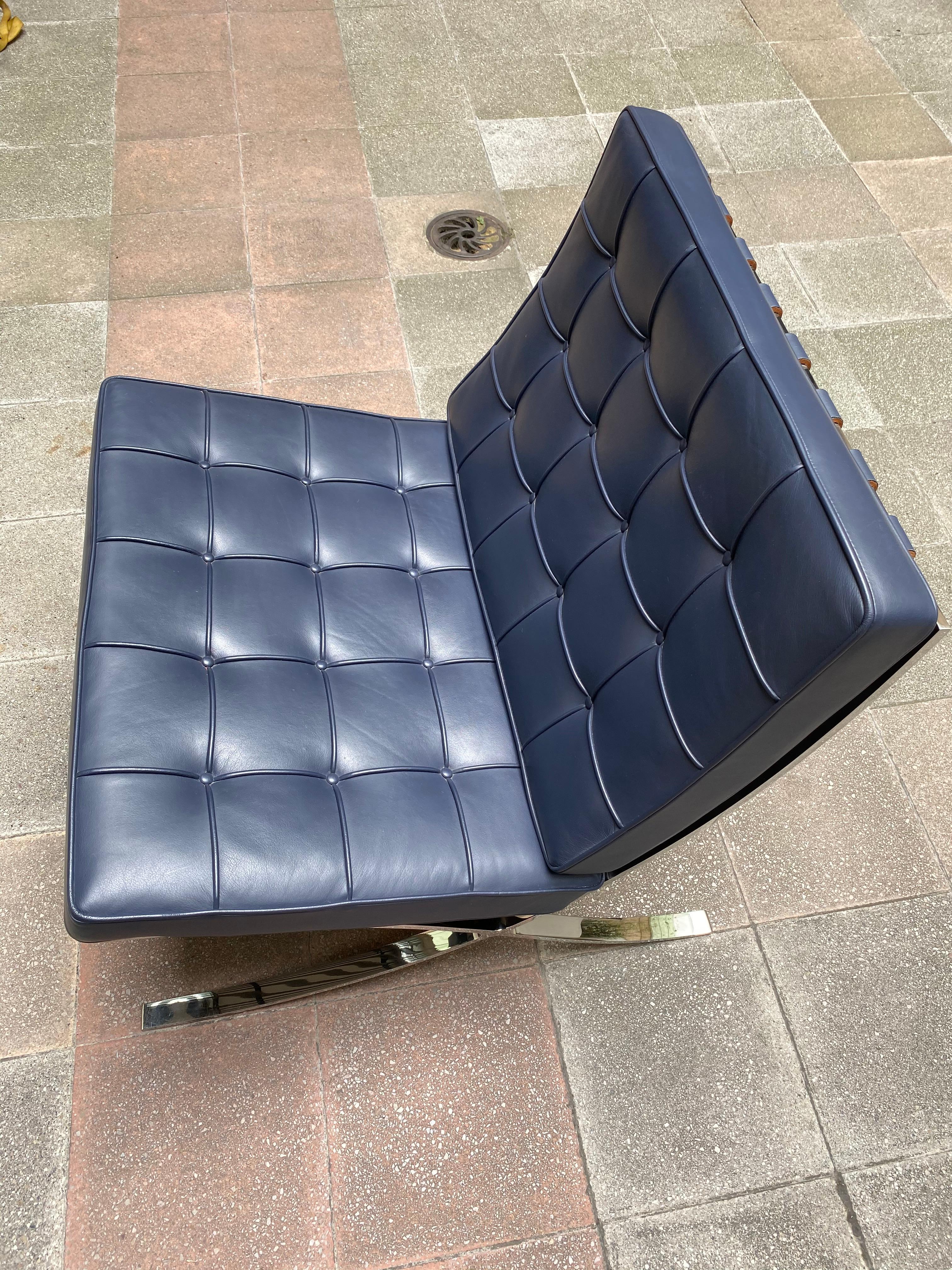 American Blue Barcelona Chair, Ludwig Mies Van Der Rohe