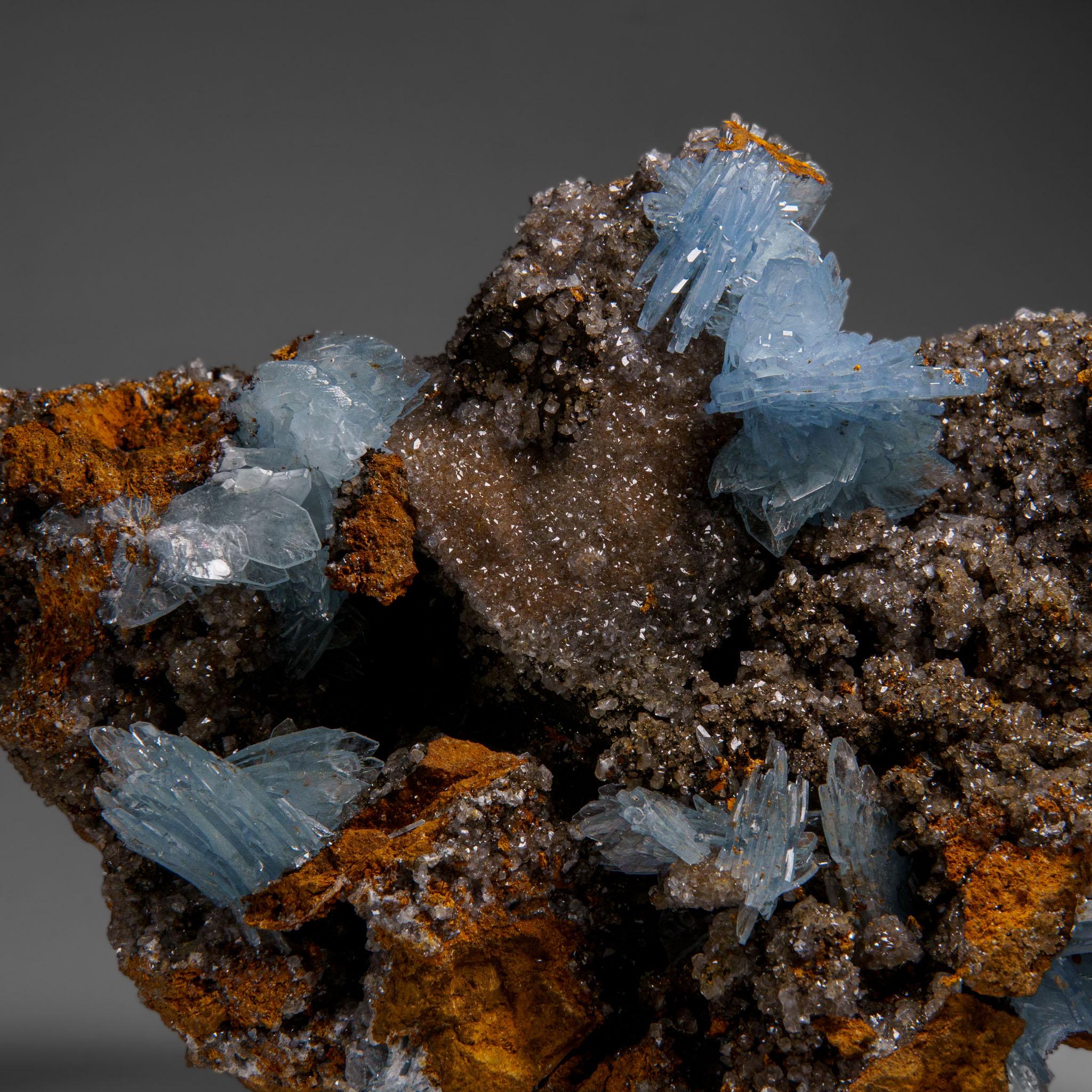 Blauer Baryt aus Jebel Ouichane, Sagangane, Provinz Nador, Marokko im Angebot 2