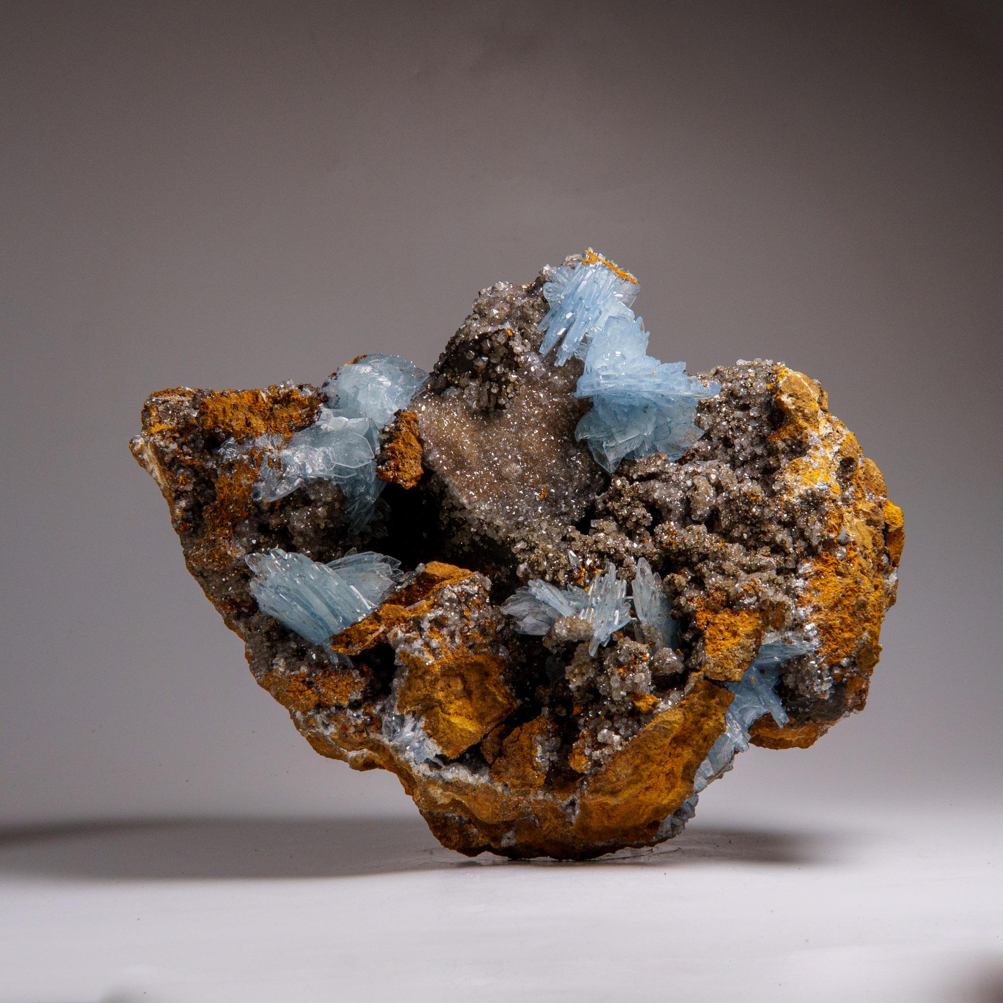 Blauer Baryt aus Jebel Ouichane, Sagangane, Provinz Nador, Marokko im Angebot 3