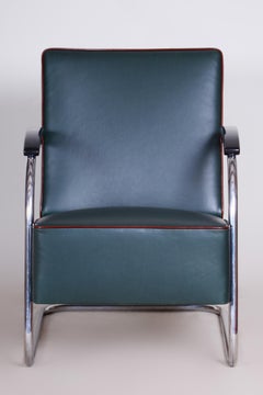 Blue Bauhaus Armchair Made by Mucke Melder, 1930s, Czechia