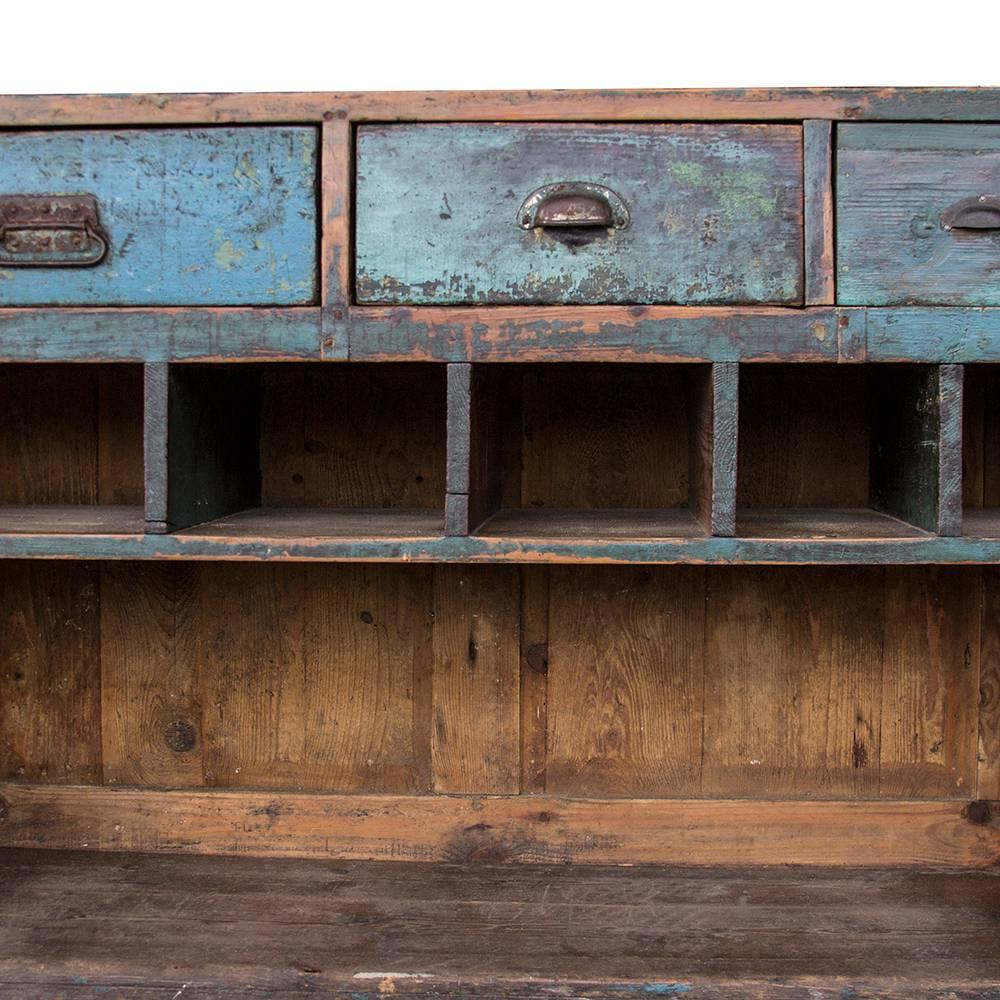 Wood Blue Bead Board Counter