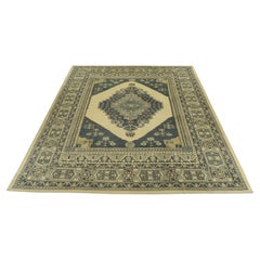 Blue & Beige Turkish Finewoven Wool Oushak Rug 13'1" x 15'3"
