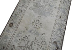 Blue & Beige Vintage Turkish Runner 3'3" x 12'8"