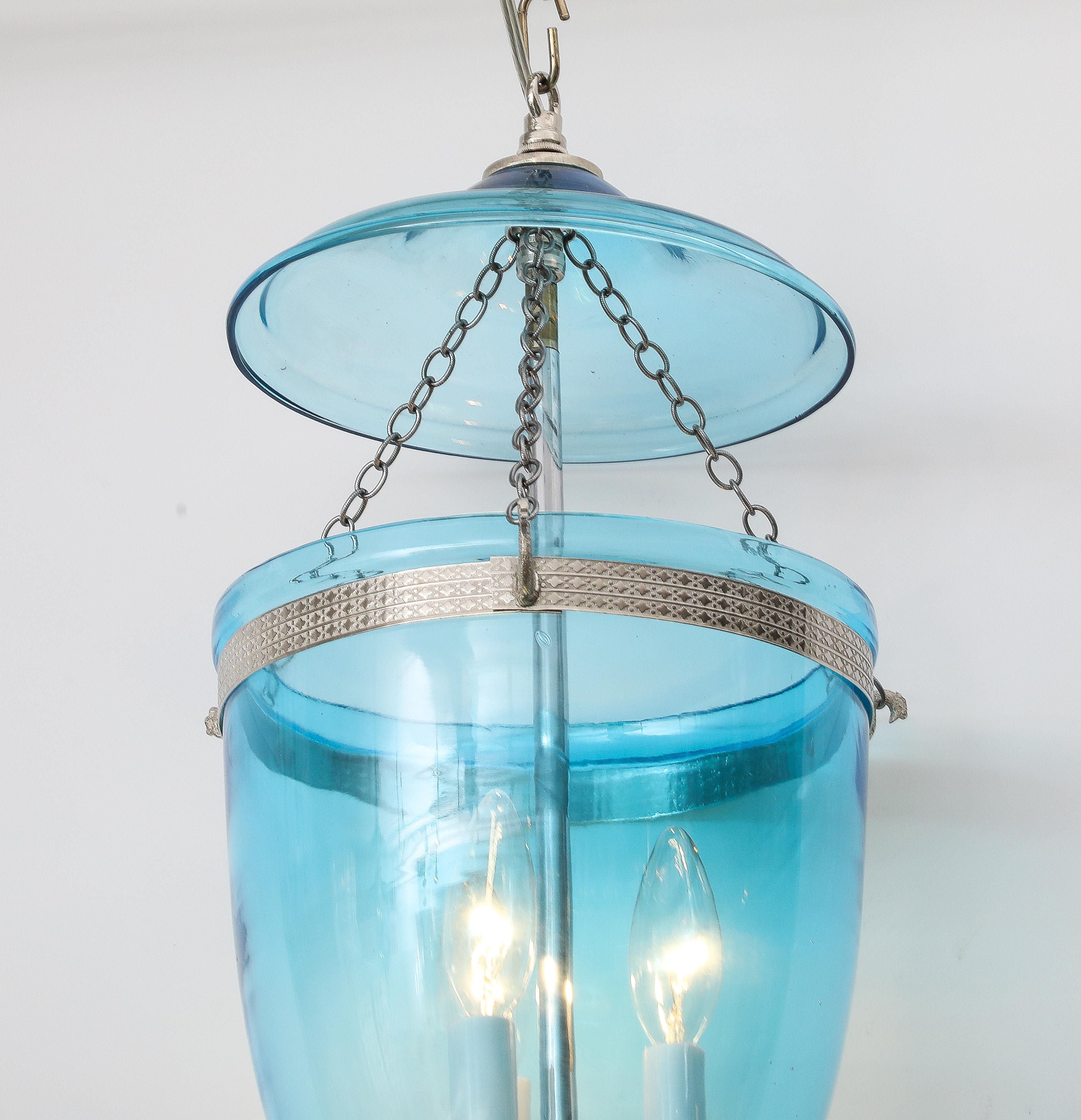 American Classical Blue Bell Jar Lantern For Sale