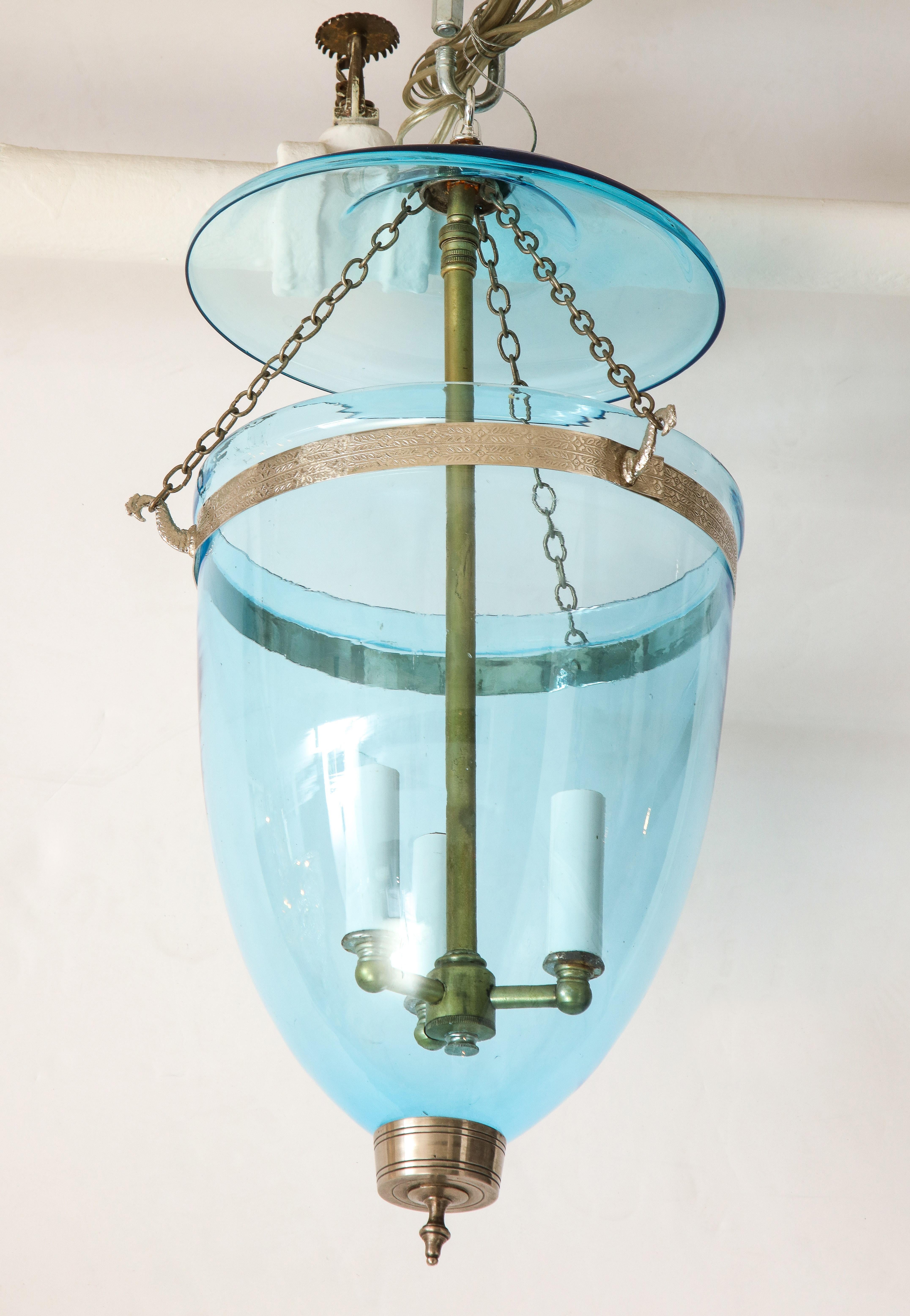 Blue Bell Jar Lantern In Excellent Condition In New York, NY