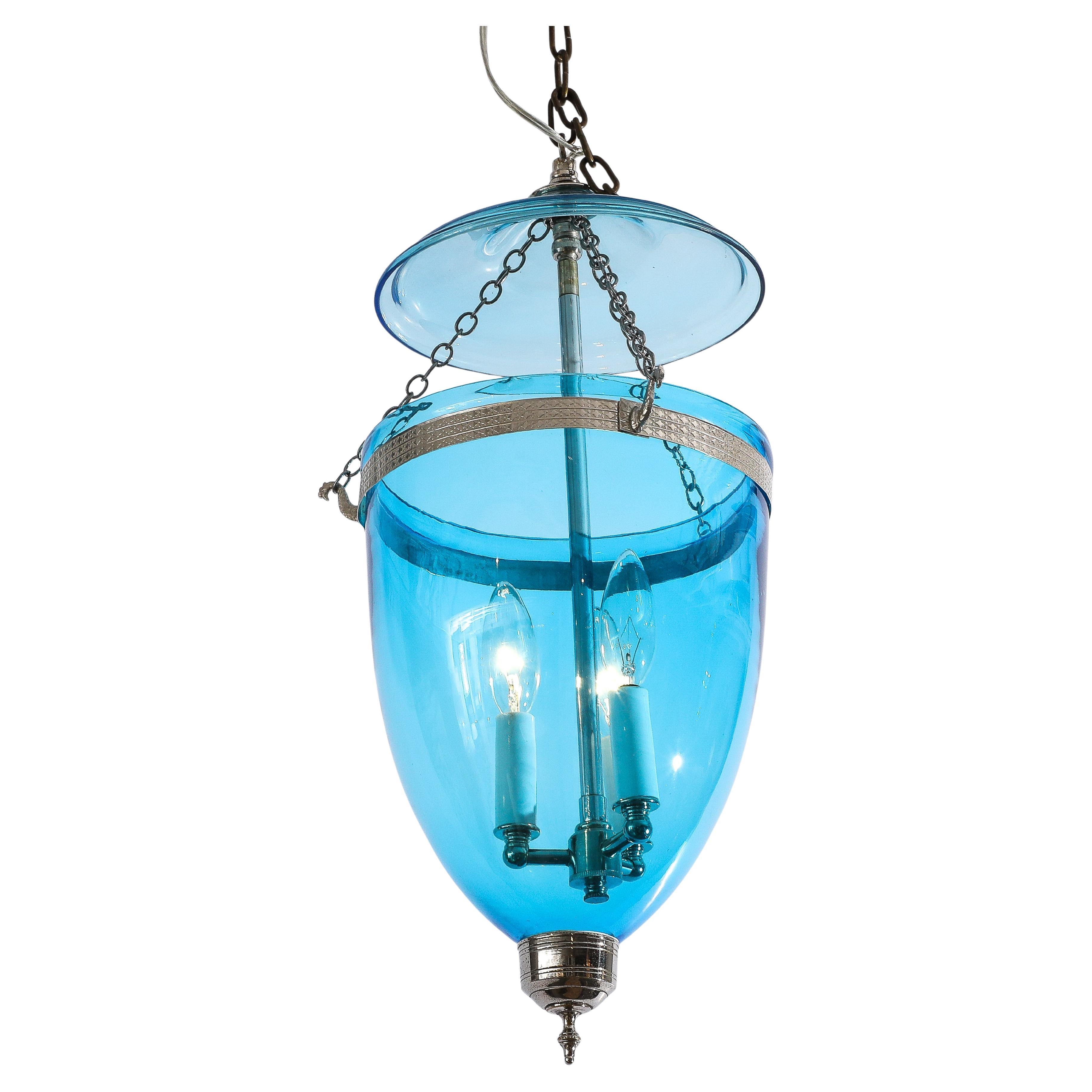 Blue Bell Jar Lantern For Sale
