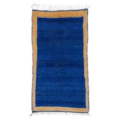 Blue Berber Rug with Yellow Border 'DK-119-24'